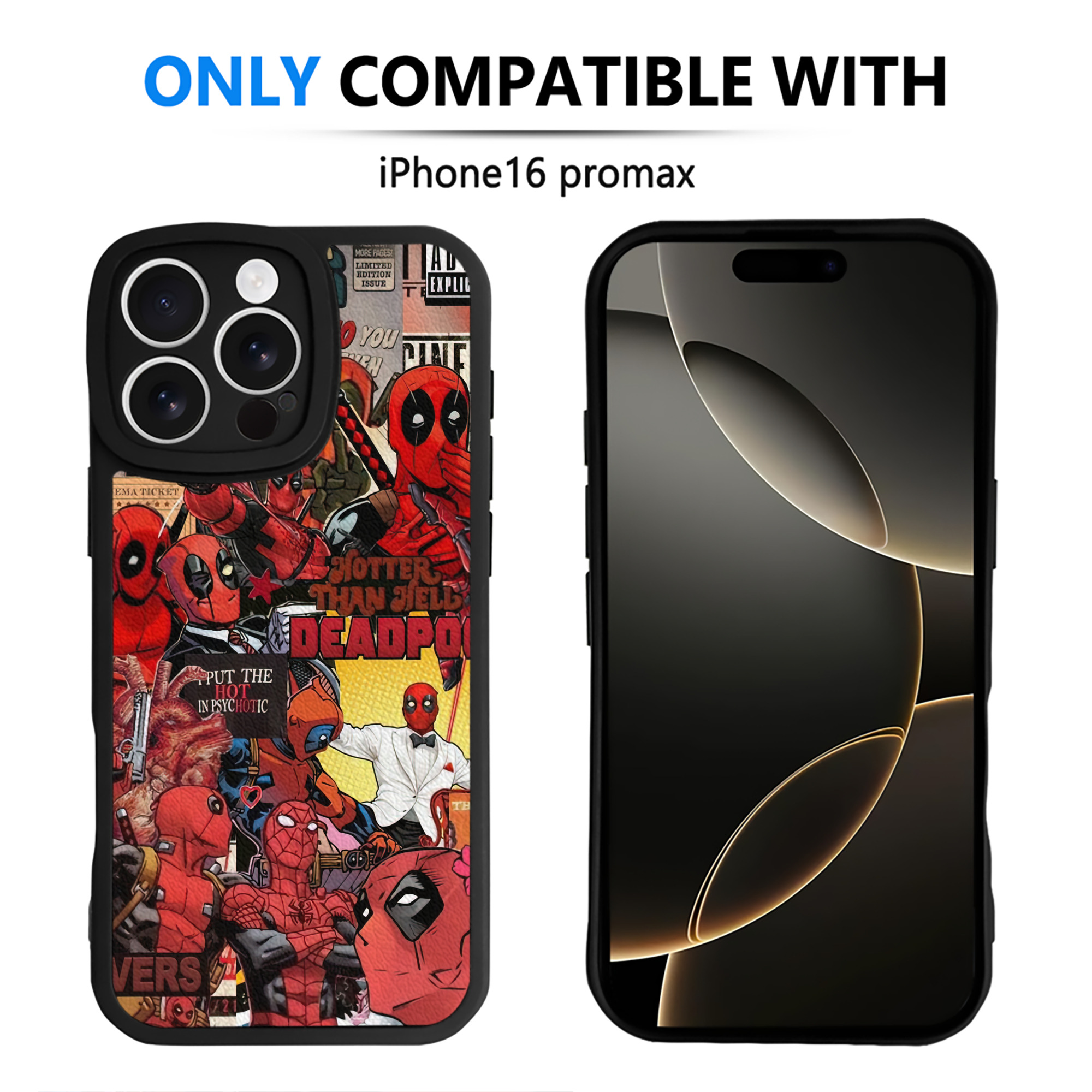 （画像用） Deadpool デッドプール 【iPhone 16シリーズ対応】シリコンスマホケース（レザー調） 材質：シリコン
